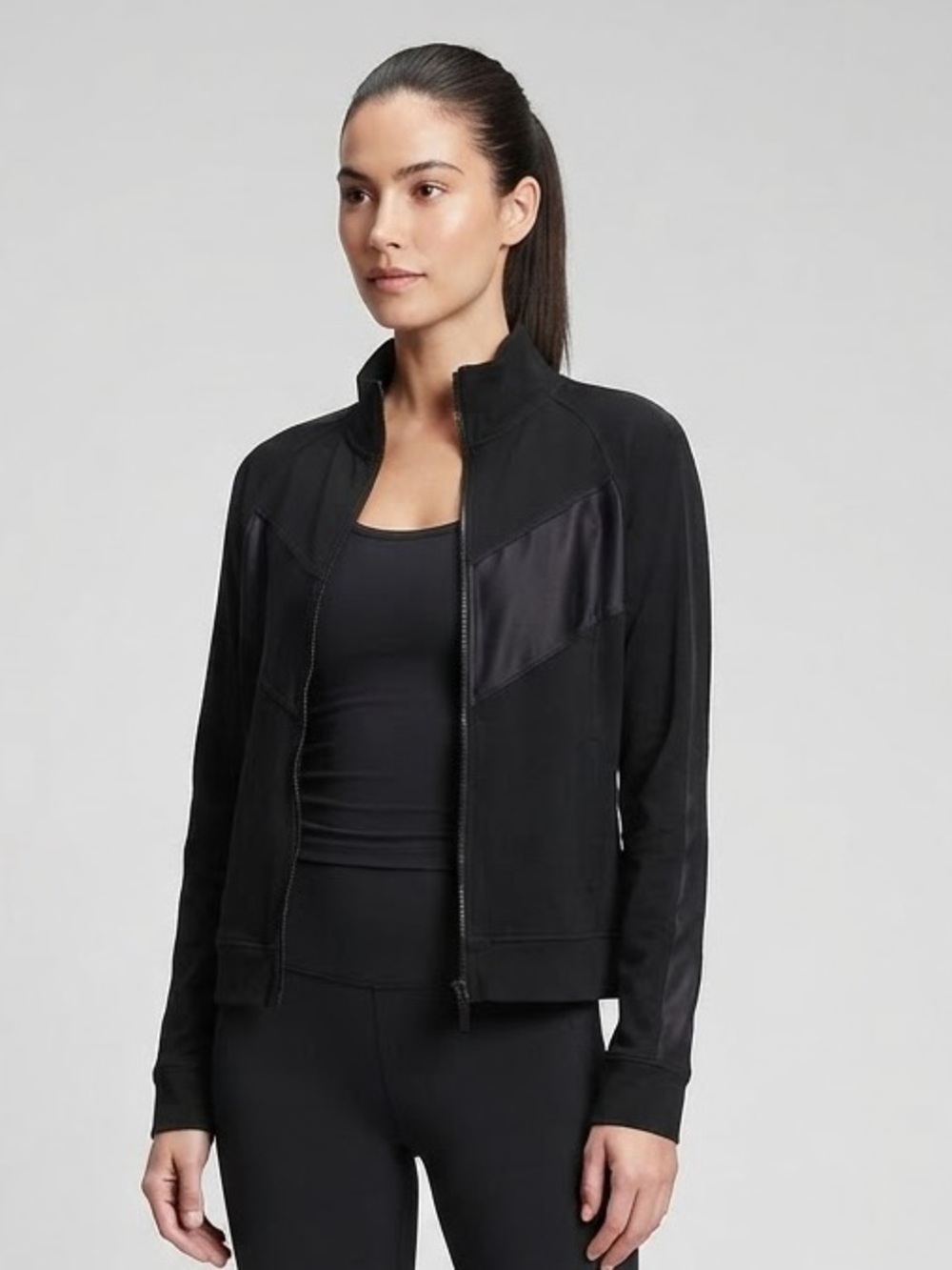 Alala Black Panel Zip Athletic Jacket